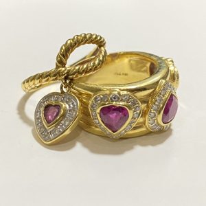 K18(18金)ルビー付リング・トップ