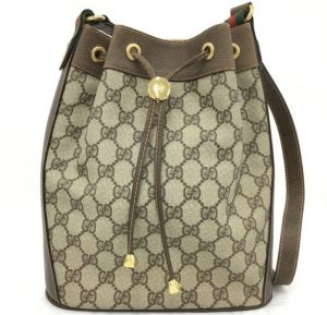 GUCCI グッチ GGキャンバス 巾着型 ショルダーバッグ