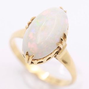 K18 ホワイトオパール13ct付 リング