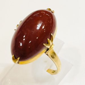 K18 18金 珊瑚付きリング