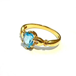 K18 トルマリン付きリング