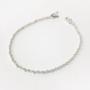 K18WG(18金 ホワイトゴールド) ブレスレット メレダイヤ 付き