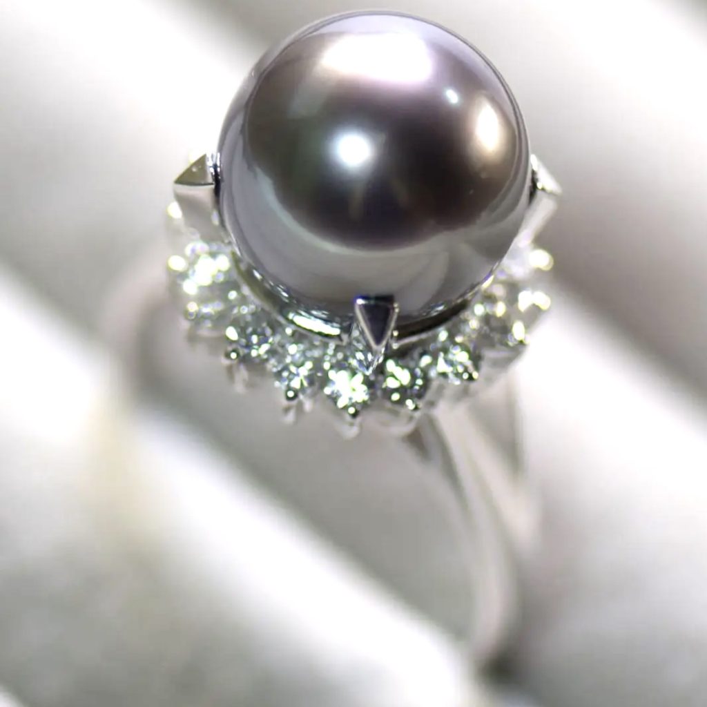 Pt900 黒真珠 ダイヤモンド リングの買取実績 | 買取専門店さすがや