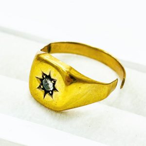 K18 印台メレダイヤリング