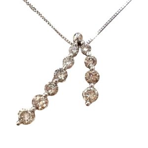 K18WG 18金 メレダイヤ1.01ct ネックレス