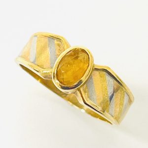 K18 シトリン0.8ct付リング