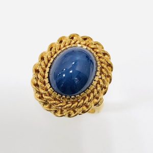 K18 スターサファイア1.2ct付きリング