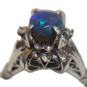 Pt850( プラチナ) ブラックオパール　1ct 　リング