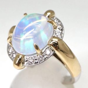 K18/Pt900 ウォーターオパール リング