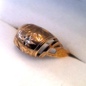 K18 ダイヤ付きリング