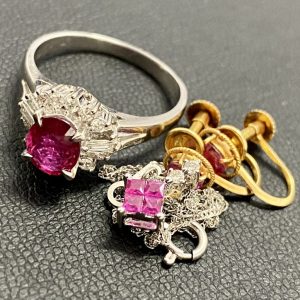 Pt900リング / Pt850ネックレス / K18イヤリング