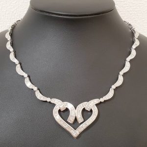 K18WG バケットダイヤ ネックレス