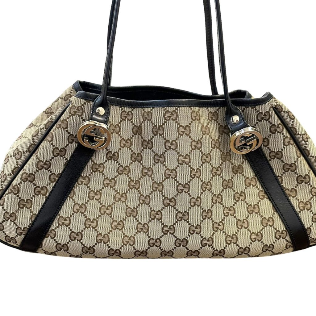 GUCCI グッチ GGツインズ GGキャンバス×レザー ミニボストンバッグ 