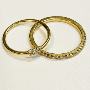 K18 18金 メレダイヤモンド付きリング