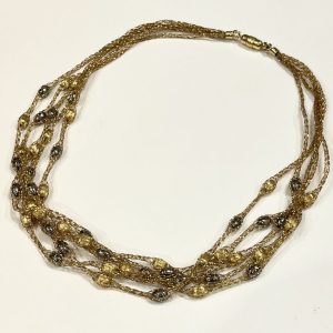 K18 18金 K10WG コンビ 三連ネックレス