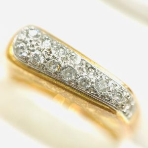 K18/Pt900 メレダイヤコンビリング