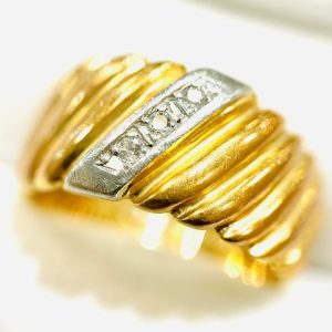 K18/Pt900 メレダイヤリング