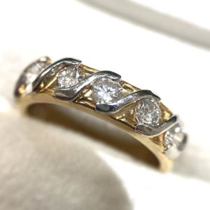 K18 Pt900 メレダイヤリング 0.57ct