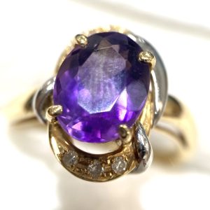 K18/Pt850 アメジストリング