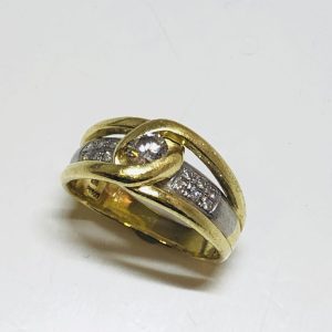 K18/Pt900　メレダイヤリング