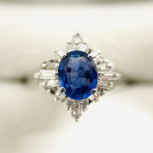 Pt900 サファイア0.87ct付き リング