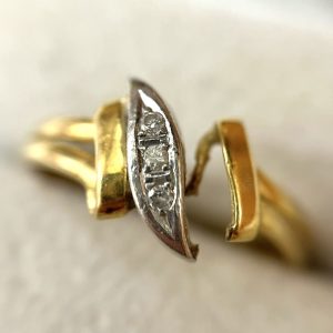 K18 Pt900 メレダイヤリング