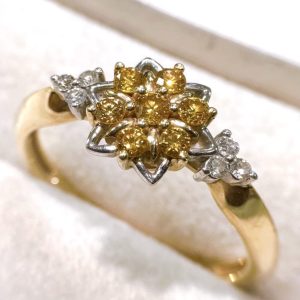 K18(18金)/Pt950(プラチナ950) コンビ メレダイヤリング