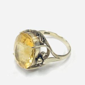 K14WG(14金 白金) リング シトリン