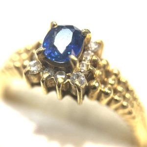 K18 サファイア メレダイヤ リング