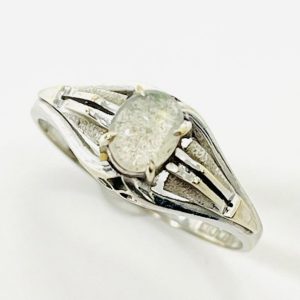 K14WG オパール0.8ct付きリング