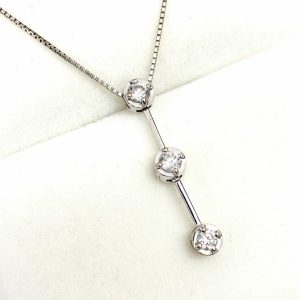 K18WG 18金 ホワイトゴールド ダイヤ ネックレス