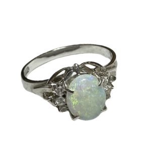 K18WG オパール リング