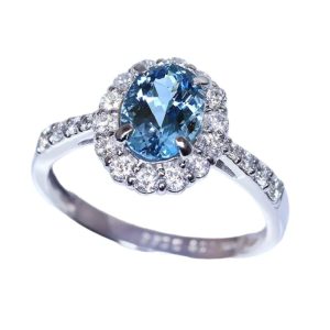 K18WG(18金ホワイトゴールド)リング アクアマリン2.5ct