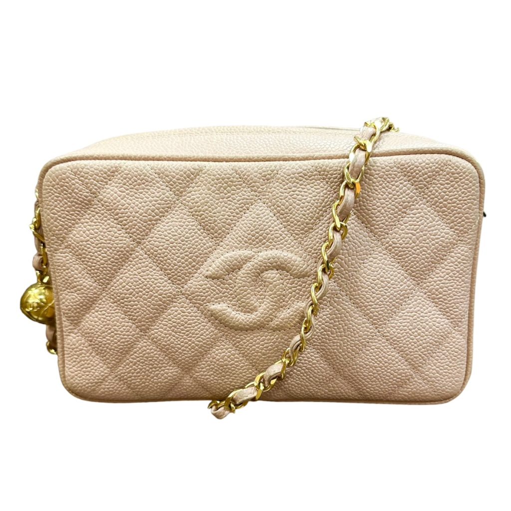 CHANEL キャビアスキン マトラッセ ココボール チェーンショルダー 