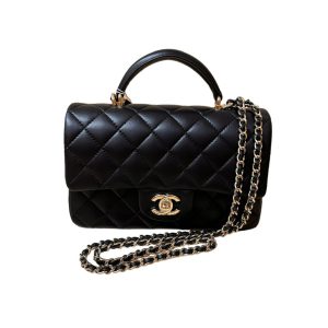 CHANEL シャネル ミニフラップ チェーンショルダー AS2431 ラムスキン 黒