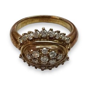 K18 メレダイヤ付きリング　