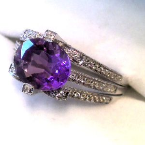 K18WG アメジストリング
