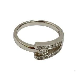 K18WG 石付リング