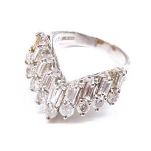 Pt900 メレダイヤ バケットカットダイヤリング