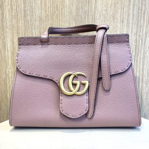 グッチ GGマーモント レザー トップハンドルバッグ
