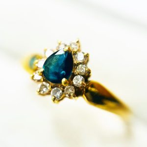 K18 サファイア ダイヤモンド リング