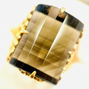 K18 スモーキークオーツリング