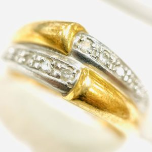 K18/Pt900 メレダイヤリング