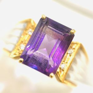 K18/Pt850 アメジストリング