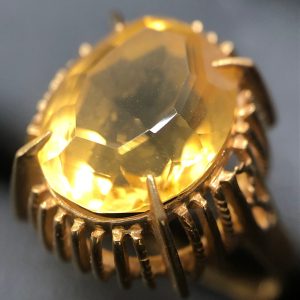 K18 シトリン付きリング