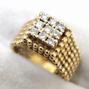 K18 18金 メレダイヤリング