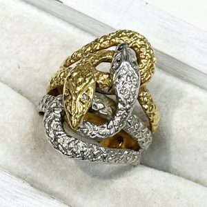 K18 18金 Pt900 メレダイヤモンド0.02ct コンビ リング