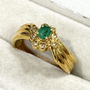 K18 18金 エメラルド0.04ct リング
