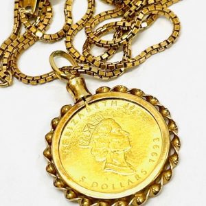 K24/K18 エリザベスコイン付き ネックレス