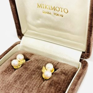 MIKIMOTO ミキモト パール付き K18イヤリング